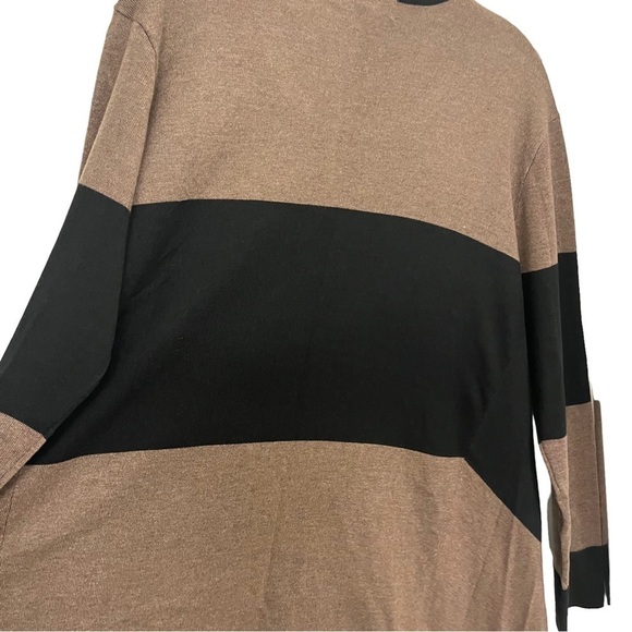 Isolede Roth Brown & Black Colorblock Sharkbite Hem Tunic Sweater Sz 18/20 - Picture 8 of 10